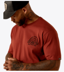 Ariat Work Rebar Cotton Strong Hardhead graphic t-shirt in brandy snifter, alternate product view