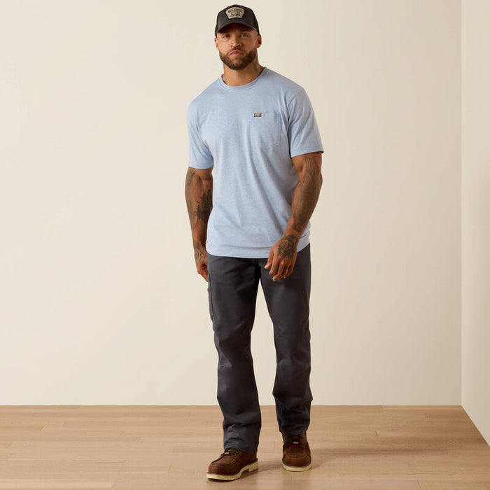 Rebar Cotton Strong Standard Pocket T-Shirt-Washed Rain Heather