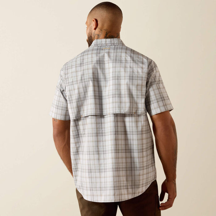 Back view of the Ariat Work Rebar VentTEK DuraStretch work shirt in microchip