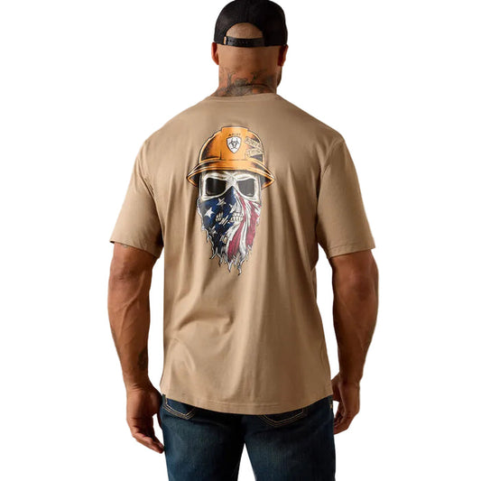 Ariat Work Rebar Workman Born For This short-sleeve graphic t-shirt in greige, front view, available in big and tall sizes