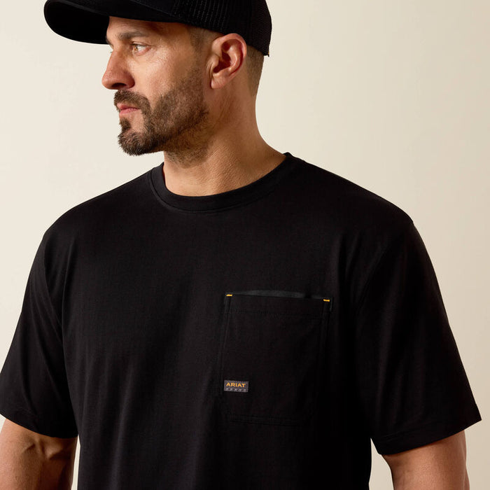 Ariat Work Rebar Workman Graveyard graphic t-shirt in black, additional detail view