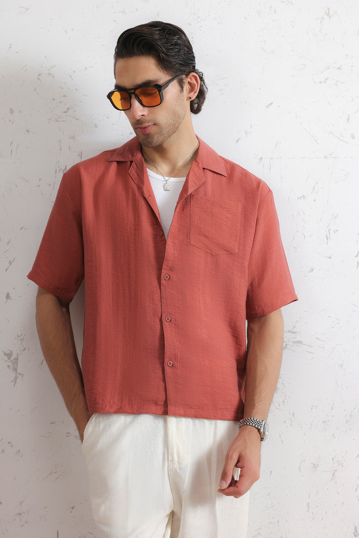 Relaxed Crinkled Cuban Shirt