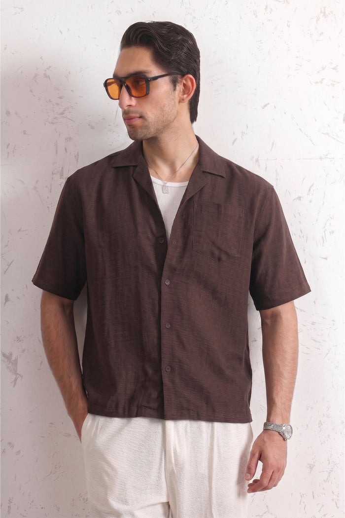 Relaxed Crinkled Cuban Shirt