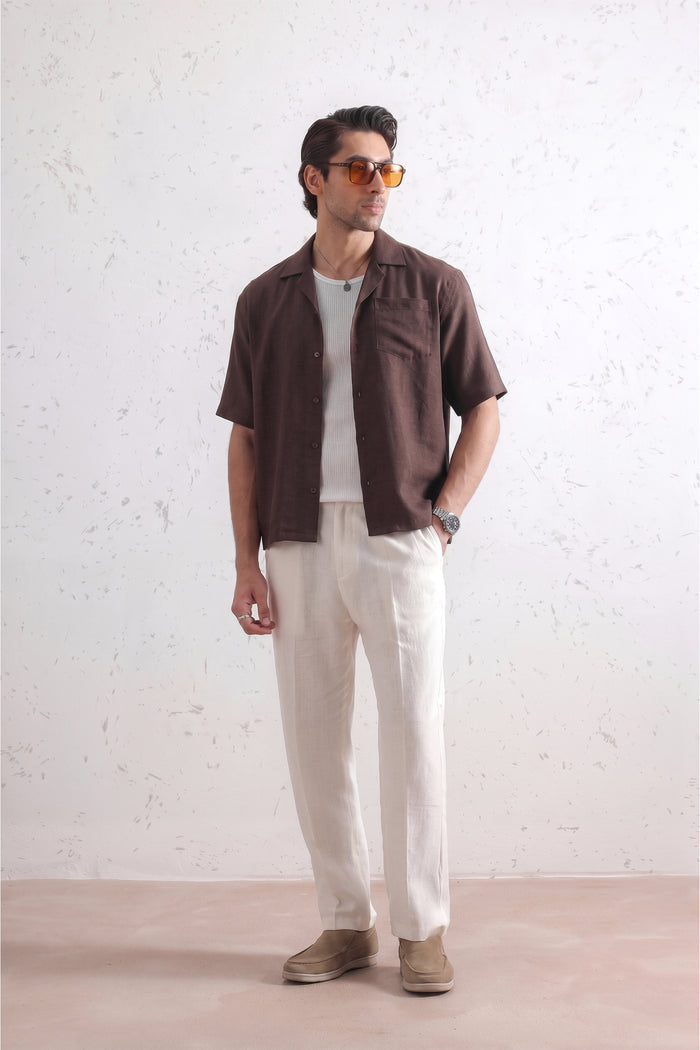 Relaxed Crinkled Cuban Shirt