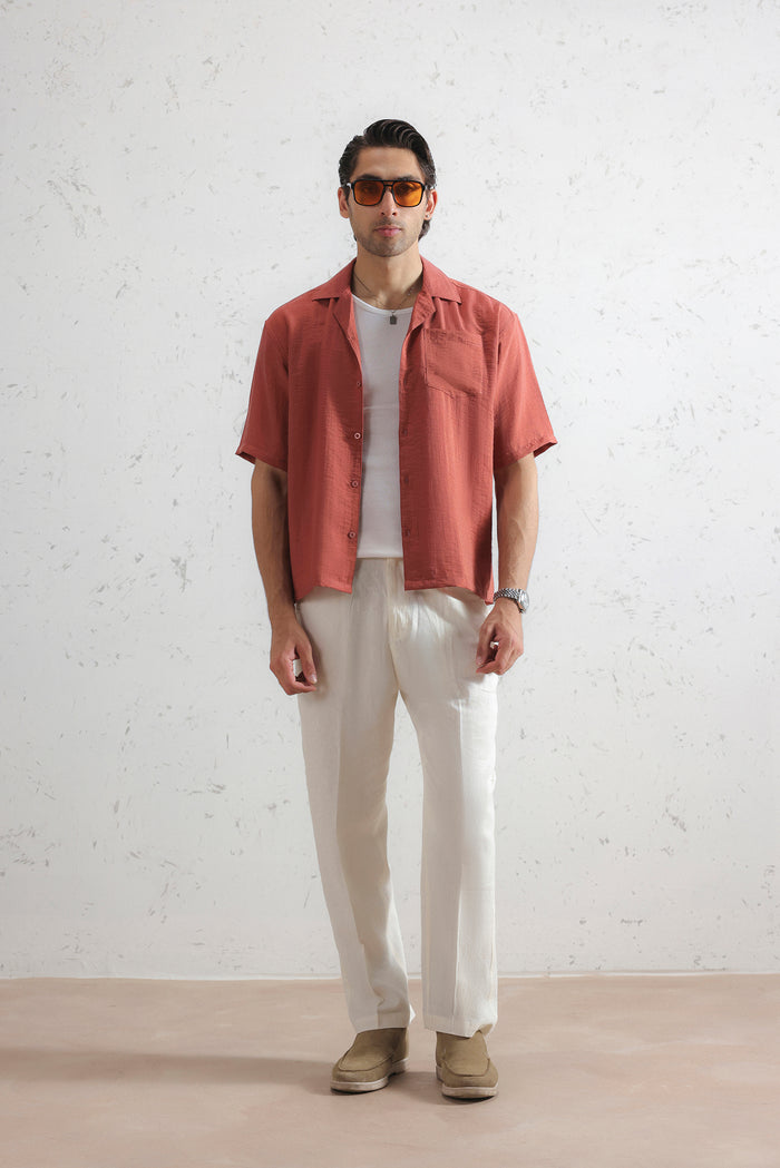 Relaxed Crinkled Cuban Shirt