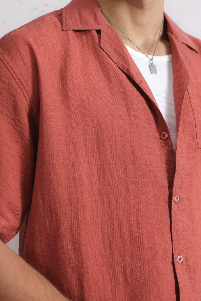 Relaxed Crinkled Cuban Shirt