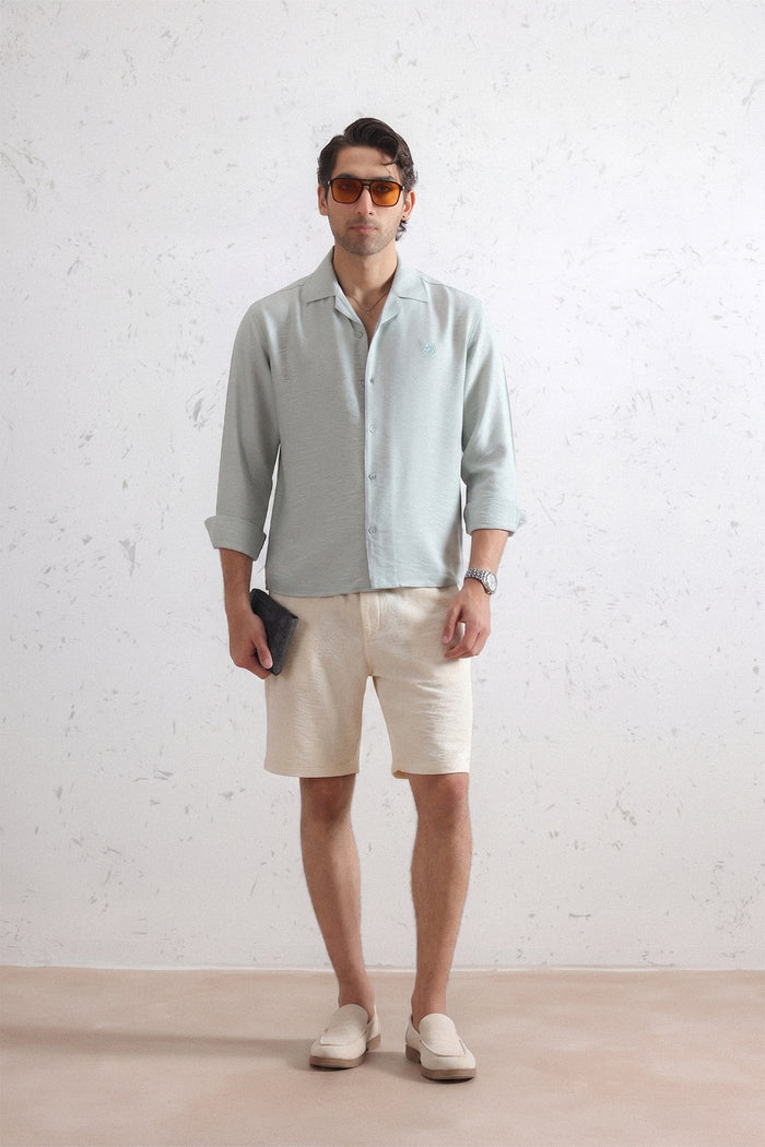 Relaxed Crinkled Cuban Shirt