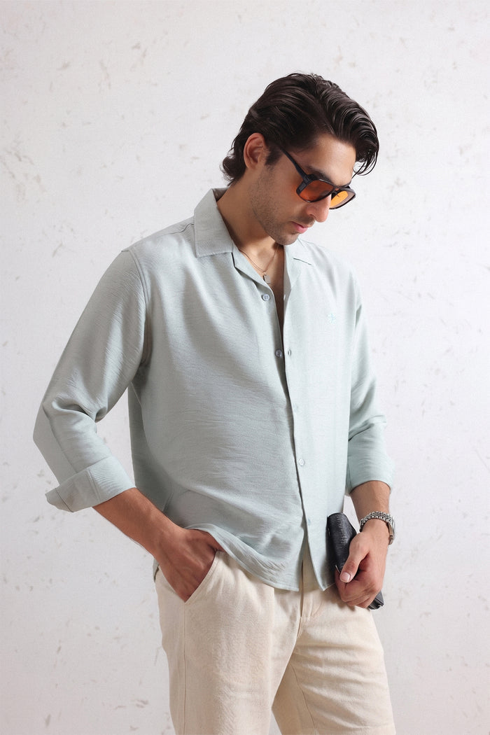 Relaxed Crinkled Cuban Shirt
