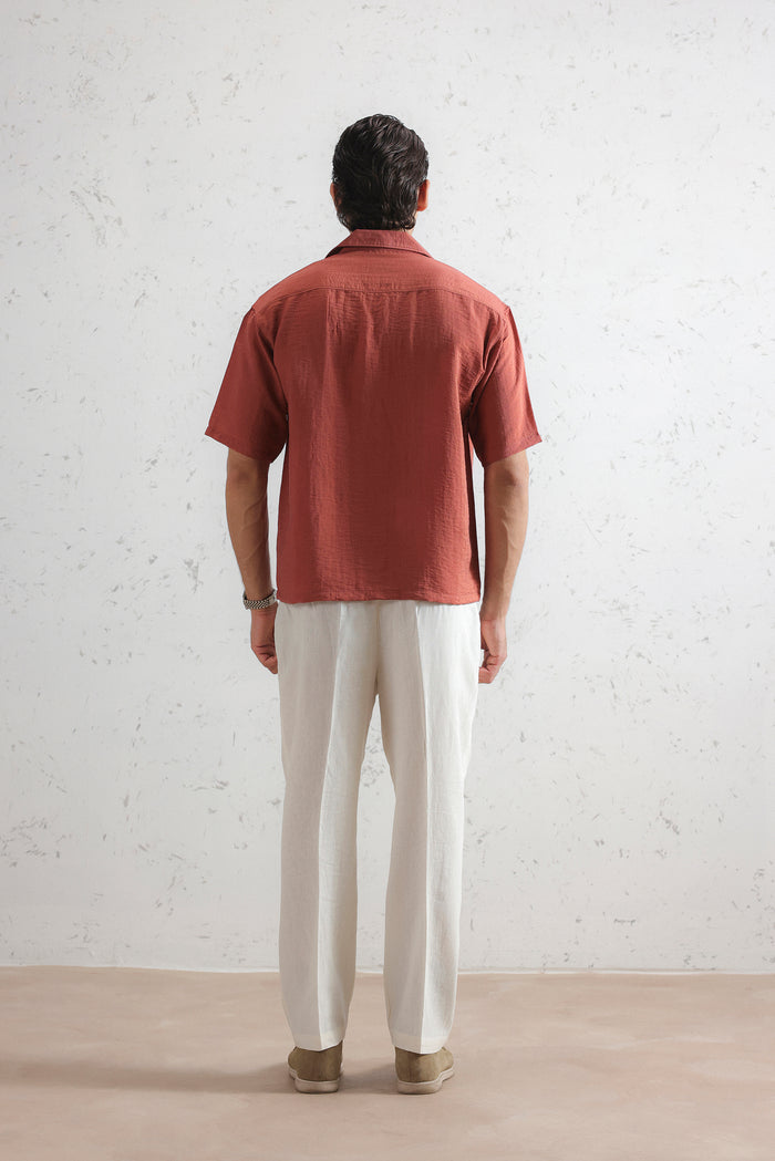 Relaxed Crinkled Cuban Shirt