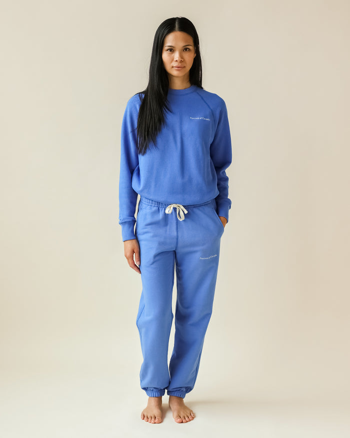 Made in Canada 100% Cotton French Terry Relaxed Sweatpants Cerulean Blue - Unisex - Province of Canada