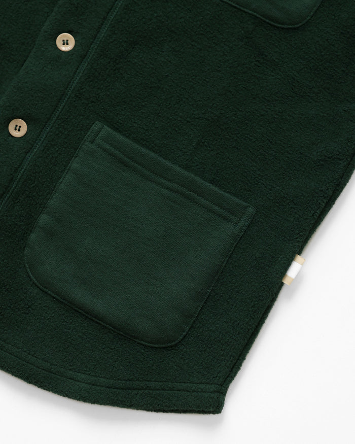Made in Canada 100% Cotton Reverse Fleece Overshirt Light-Jacket Forest - Unisex - Province of Canada