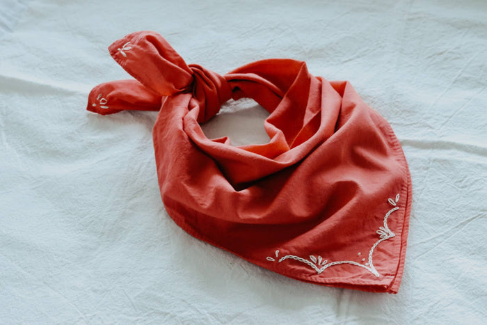RODEO Cotton Bandana Hand Embroidered  & Hand Dyed