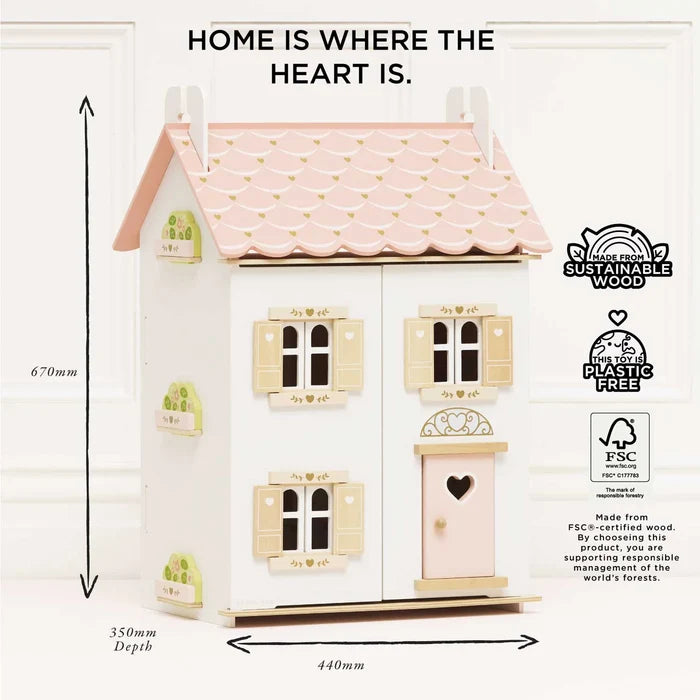 ROSEHEART WOODEN DOLL HOUSE