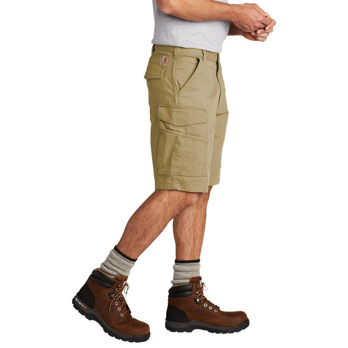 Carhartt Rugged Flex cargo work short in dark khaki, alternate product view of the short