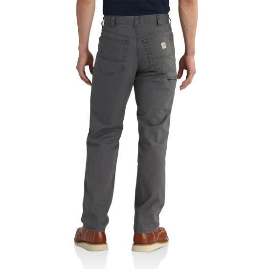 Carhartt Rugged Flex Rigby 5 pocket work pant in gravel, extended waist sizes available
