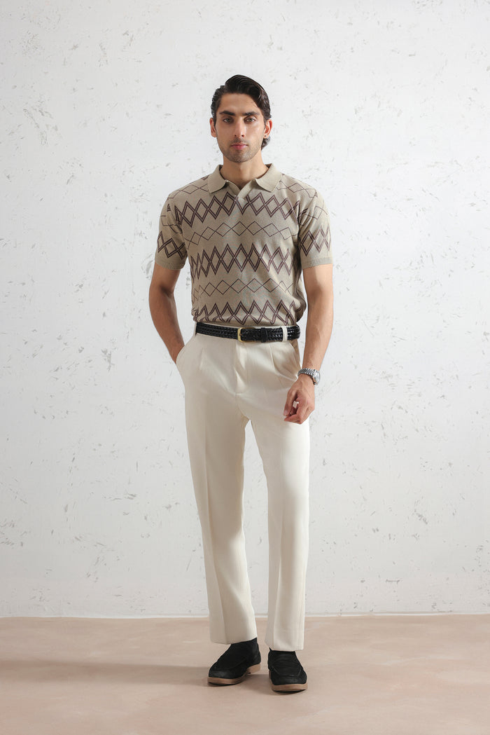 Sahara Diamond Knit Polo Shirt