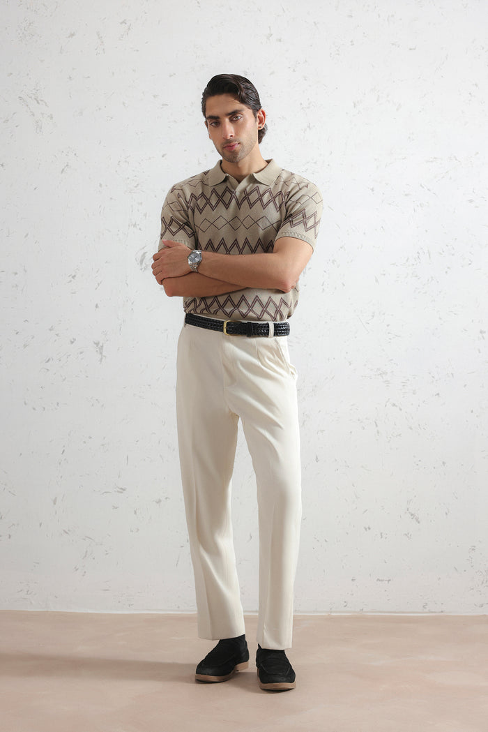 Sahara Diamond Knit Polo Shirt