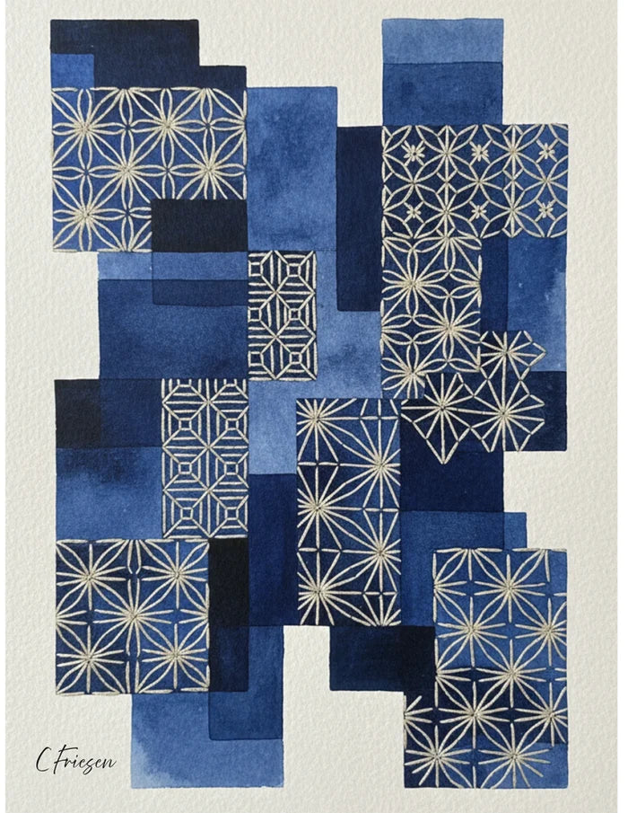 Sashiko Greeting Cards - Blank