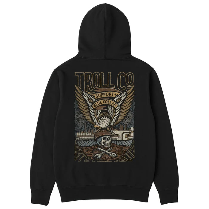 Troll Co. SBC Grounded hooded sweatshirt in black, alternate product view