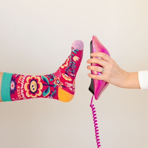 Custom 'Seize the Awkward' socks with a humorous design, perfect for anyone who embraces life's awkward moments.