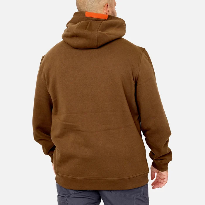 Back view of the BRUNT Shevlin hoodie in mud brown