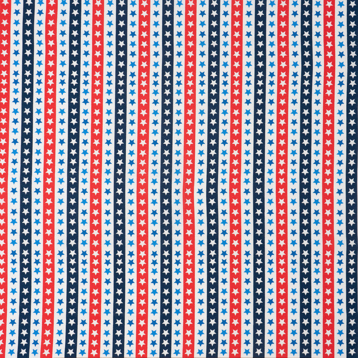 SINGER® Fabric, 100% Cotton, Red White And Blue Stars In Line, Cut by the Yard