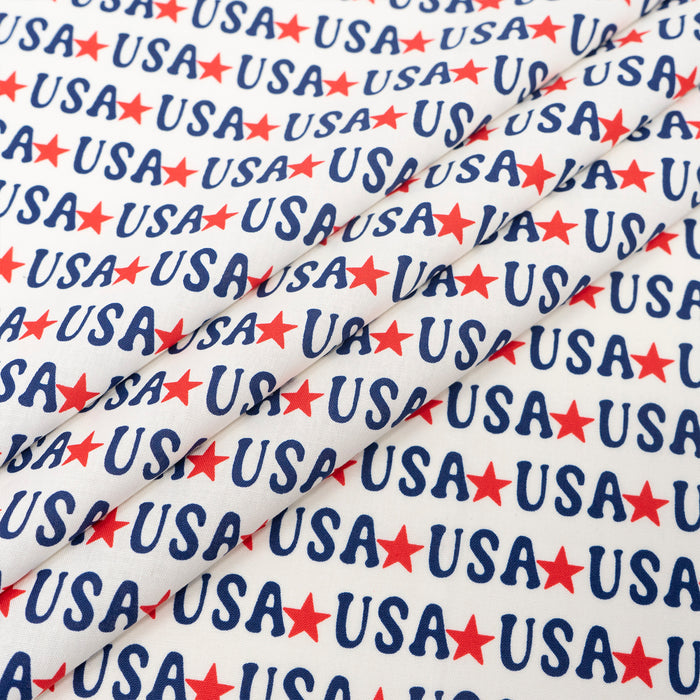 SINGER® Fabric, 100% Cotton, Starred USA, Cut by the Yard