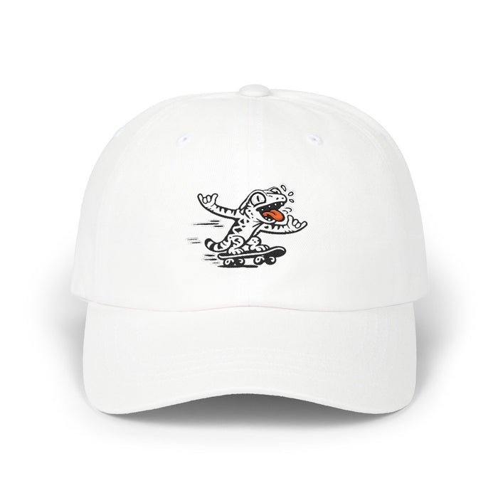 Skater Gecko Classic Dad Cap (White)