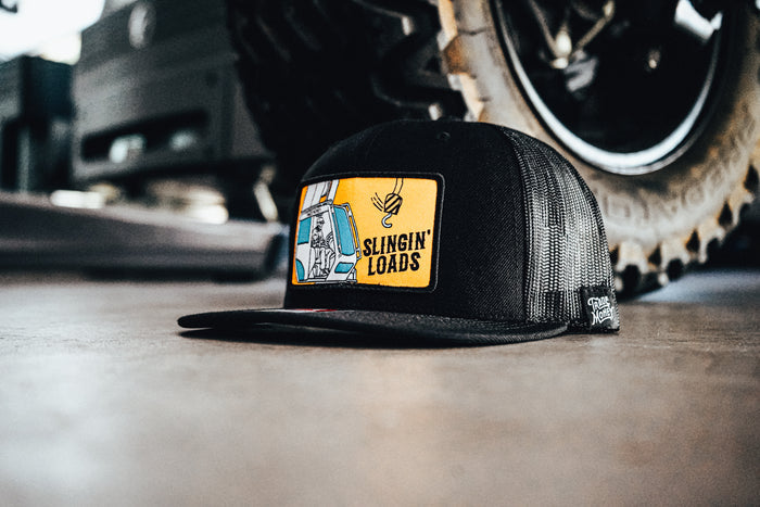 Trade Money Slingin Loads crane operator meshback hat in black, additional product image