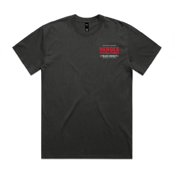 Trade Money Smells Like Money heavyweight t-shirt in faded black, additional product view