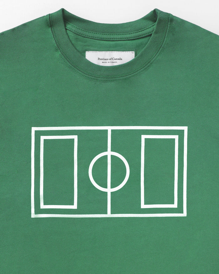 Made in Canada 100% Organic Cotton Soccer Pitch Flag Tee Green - Unisex - Province of Canada