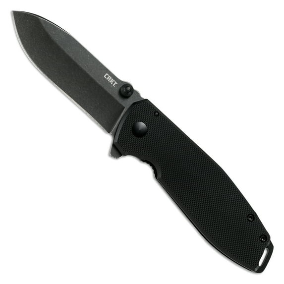 CRKT Squid XM frame lock folding knife in black with D2 steel plain edge blade