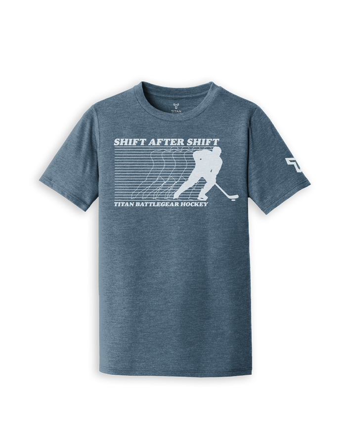SR RETRO SHIFT TEE - HEATHER SLATE BLUE