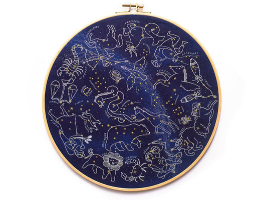 Star Map Embroidery Kit - 11" Hoop