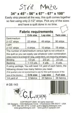 Strip Maze Pattern 143