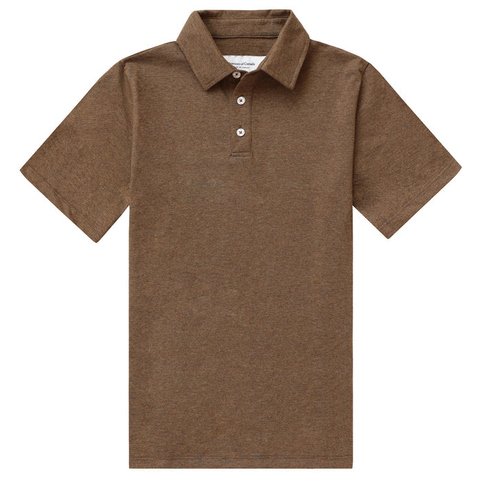 Made in Canada Sunday Polo Shirt Heather Brown - Province of Canada