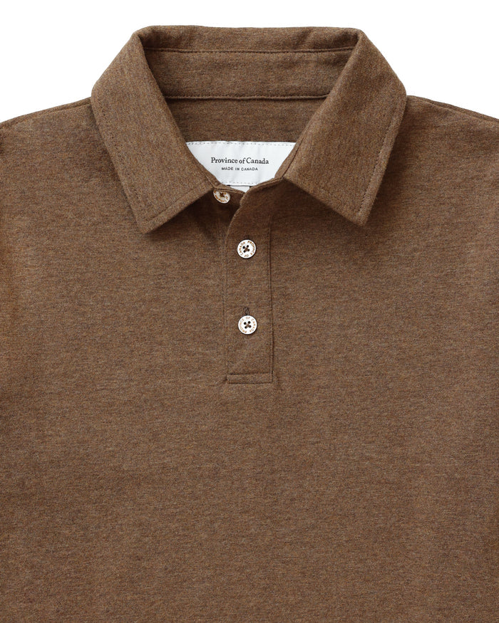 Made in Canada Sunday Polo Shirt Heather Brown - Province of Canada