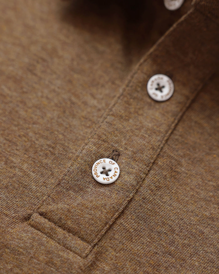 Made in Canada Sunday Polo Shirt Heather Brown - Province of Canada