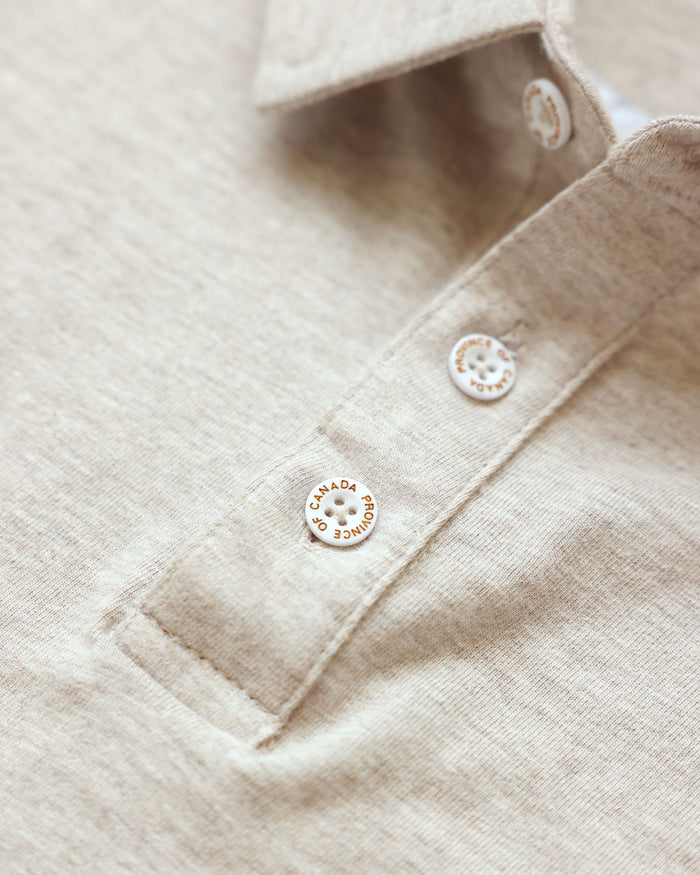 Made in Canada Sunday Polo Shirt Oatmeal - Province of Canada