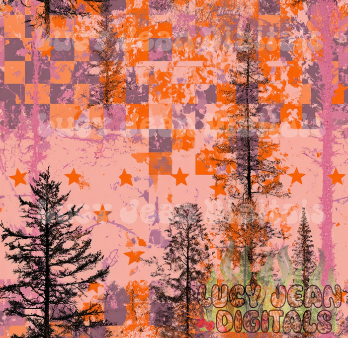 Sunset woods ombré Checkered Seamless File