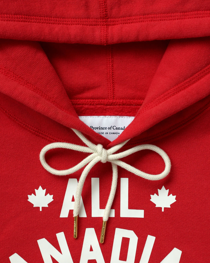 Made in Canada Surf and Swim Fleece Hoodie Red - Unisex - Province of Canada