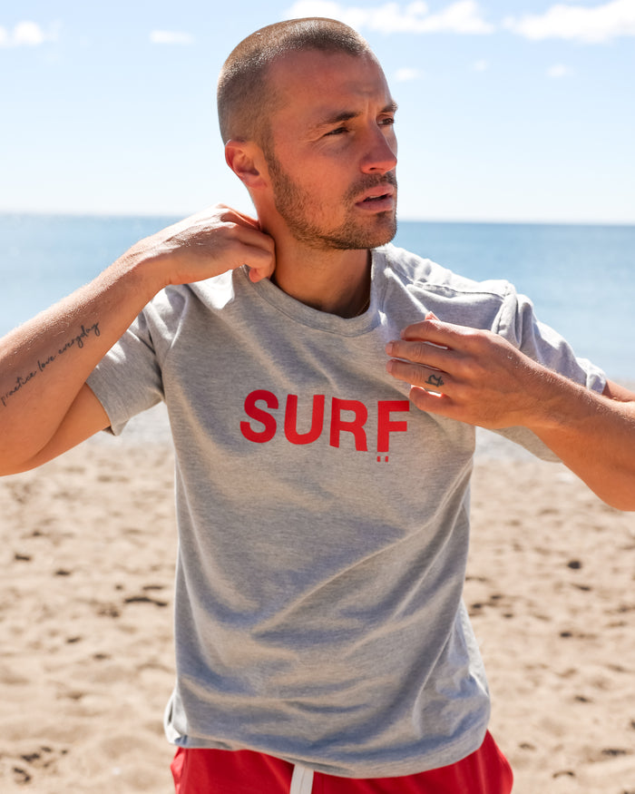 Made in Canada 100% Organic Cotton Surf Tee Heather Grey - Unisex - Province of Canada