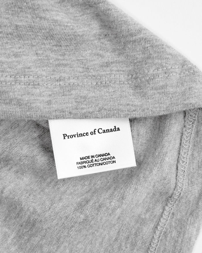 Made in Canada 100% Organic Cotton Surf Tee Heather Grey - Unisex - Province of Canada