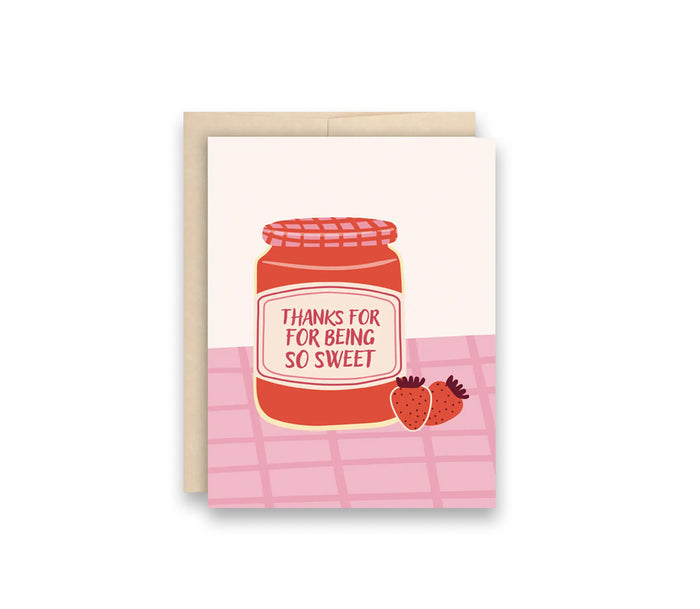 Sweet Thank You Strawberry Jam Greeting Card