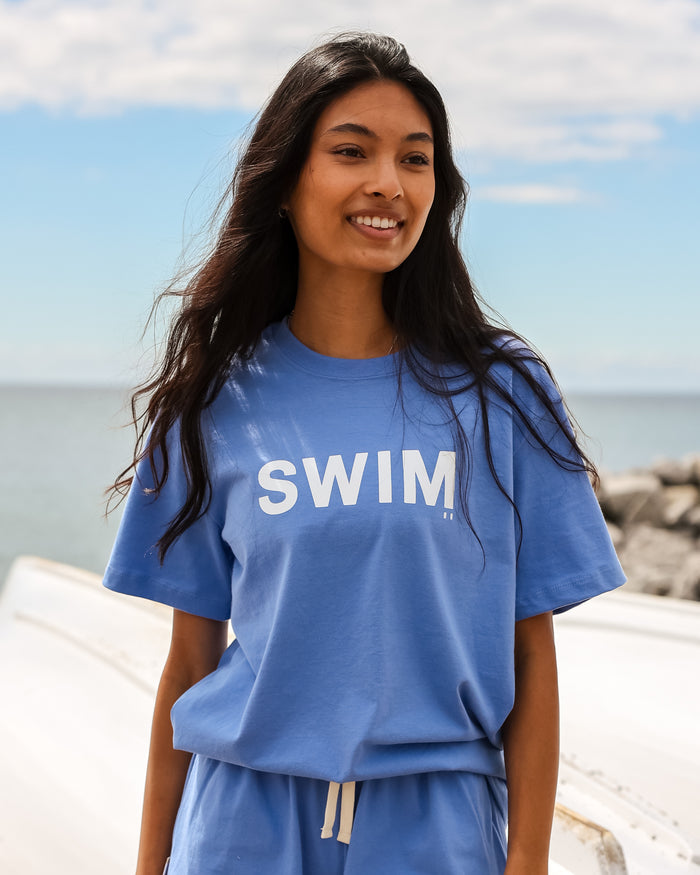Made in Canada 100% Organic Cotton Swim Tee Periwinkle - Unisex - Province of Canada