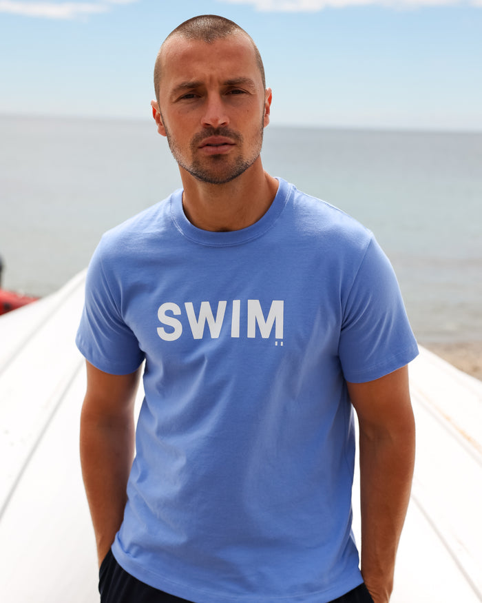 Made in Canada 100% Organic Cotton Swim Tee Periwinkle - Unisex - Province of Canada