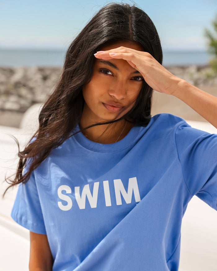 Made in Canada 100% Organic Cotton Swim Tee Periwinkle - Unisex - Province of Canada