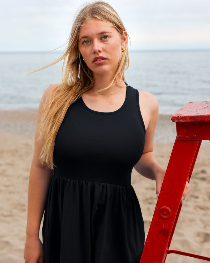 Made in Canada 100% Organic Cotton Tank Dress Black - Province of Canada