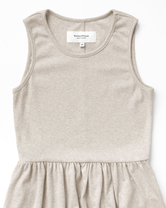 Made in Canada 100% Cotton Tank Dress Oatmeal Beige - Province of Canada