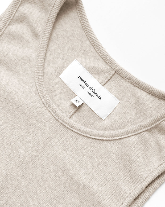 Made in Canada 100% Cotton Tank Dress Oatmeal Beige - Province of Canada